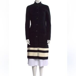 Ralph Lauren Cotton Black White Front Button Sweater Dress /Jacket Sz S/P